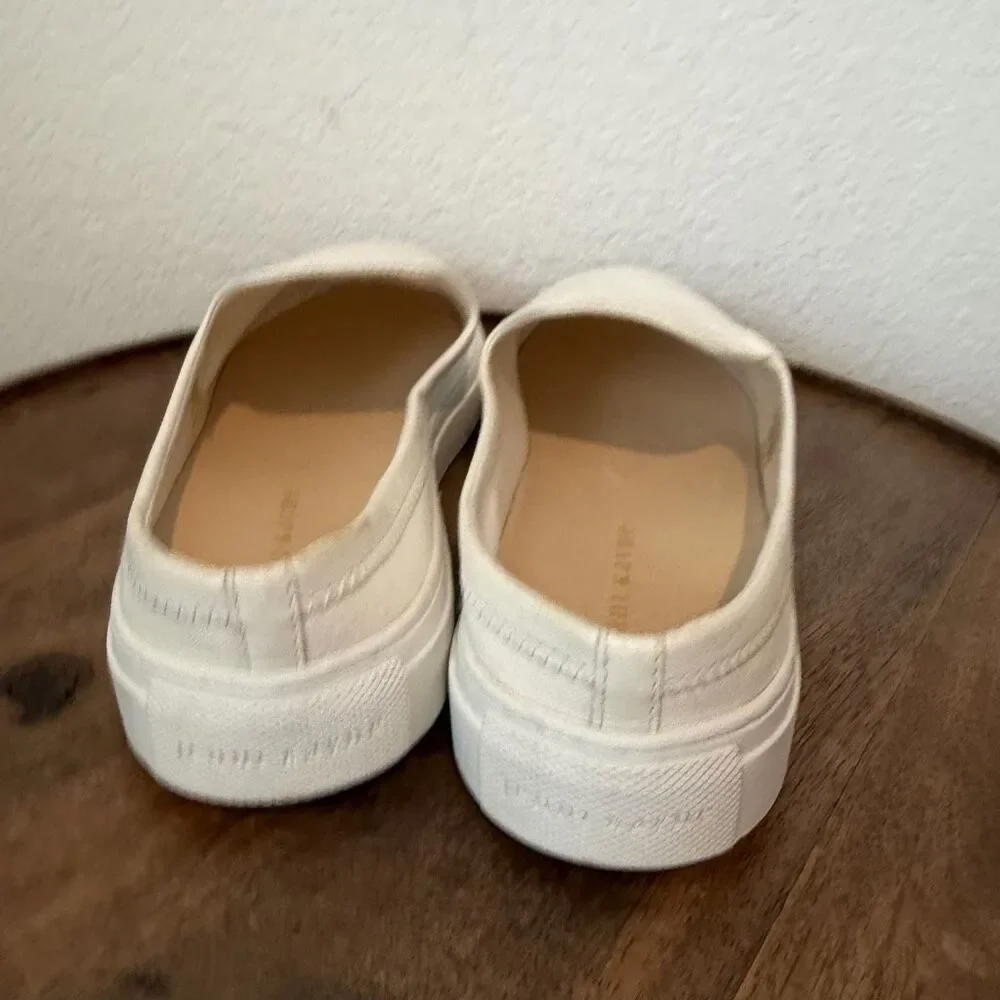 Jenni Kayne White Canvas Slip-On Slider Mule Sneakers Women's Size 41 US 11